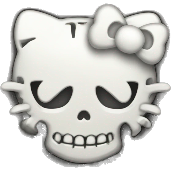 Hello kitty skull emoji