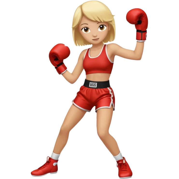 Blond girl, boxing, dance emoji