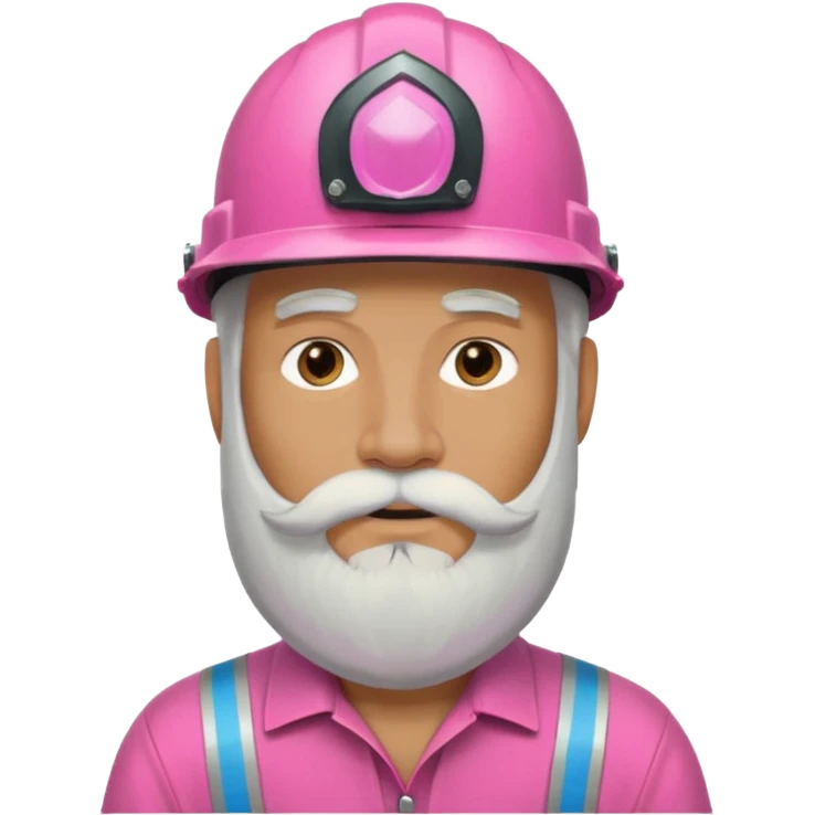 pink helmet old, long white beard emoji