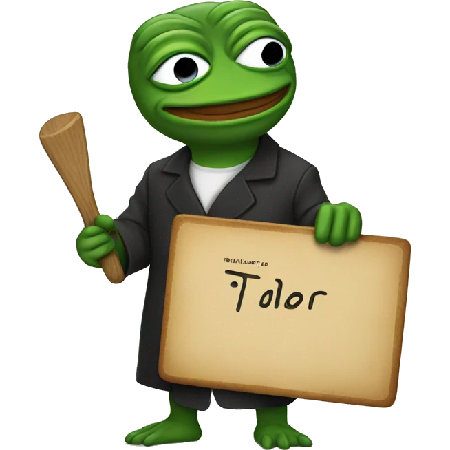 pepe holding board with "TLDR" on it. emoji