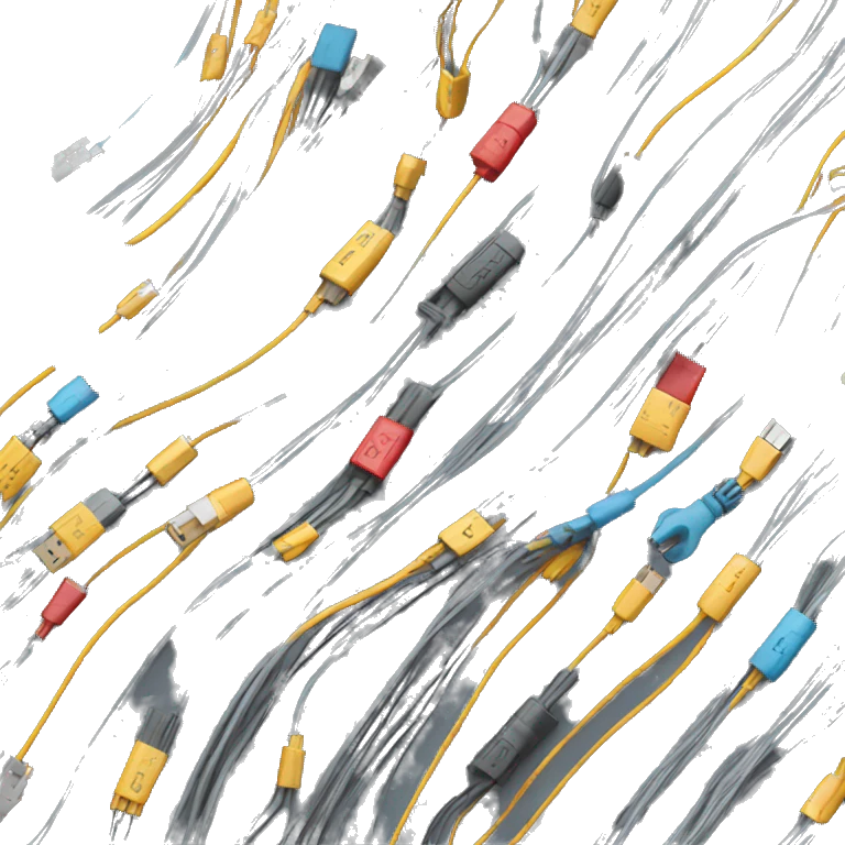 Bunch of unorganized charging cables emoji