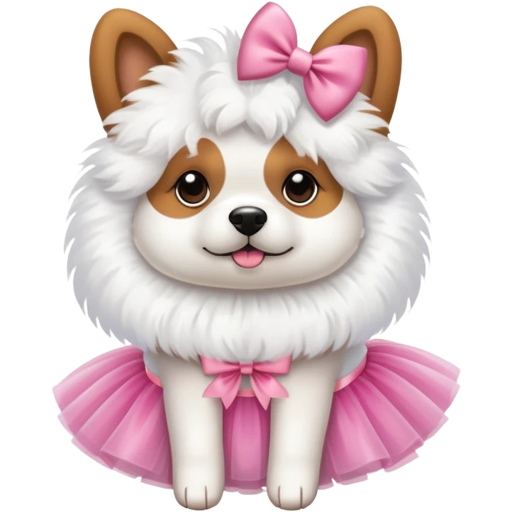Dog with a bow and tutu emoji