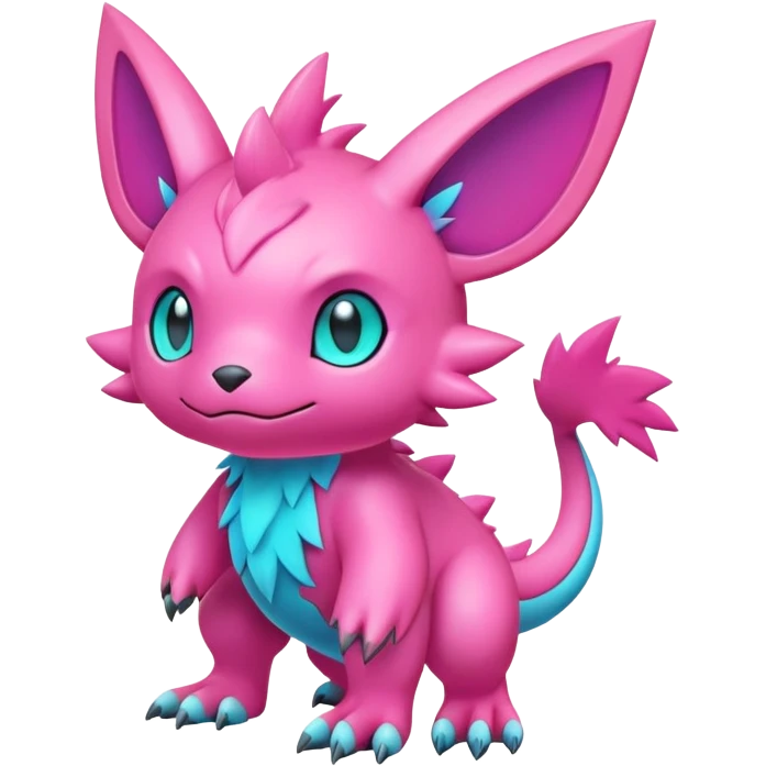 lush pastel-bright-vibrant warm-colored modern colorful neon-colored Fakémon-Digimon-Fionbri-Trico-creature (full body) emoji