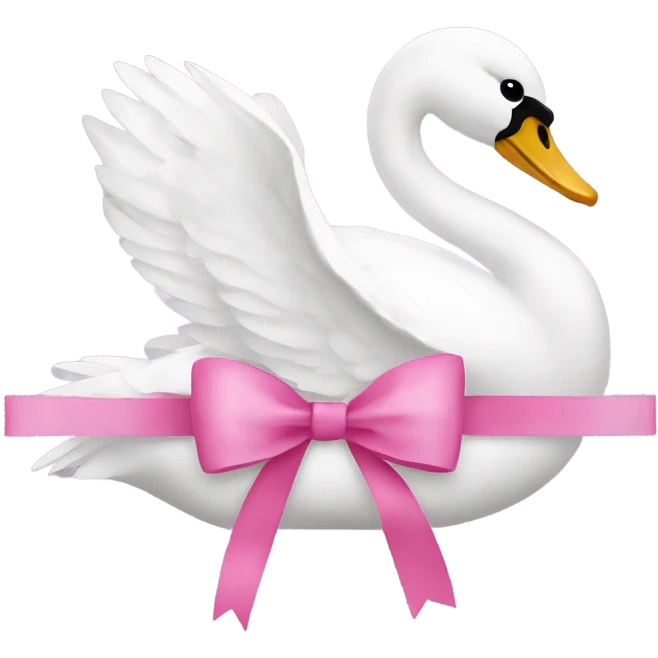 Swan with pink bow emoji