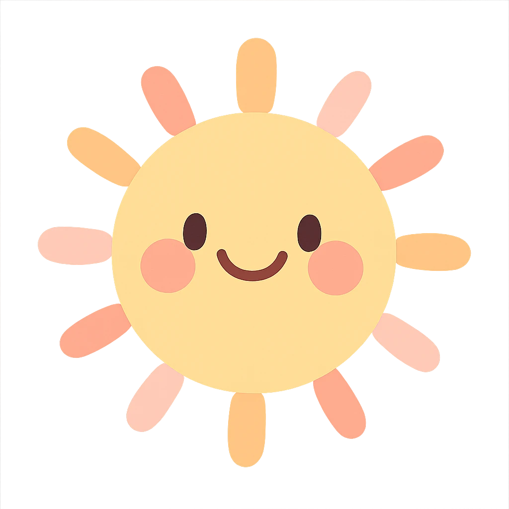 a smiling sun with soft pastel colors emoji