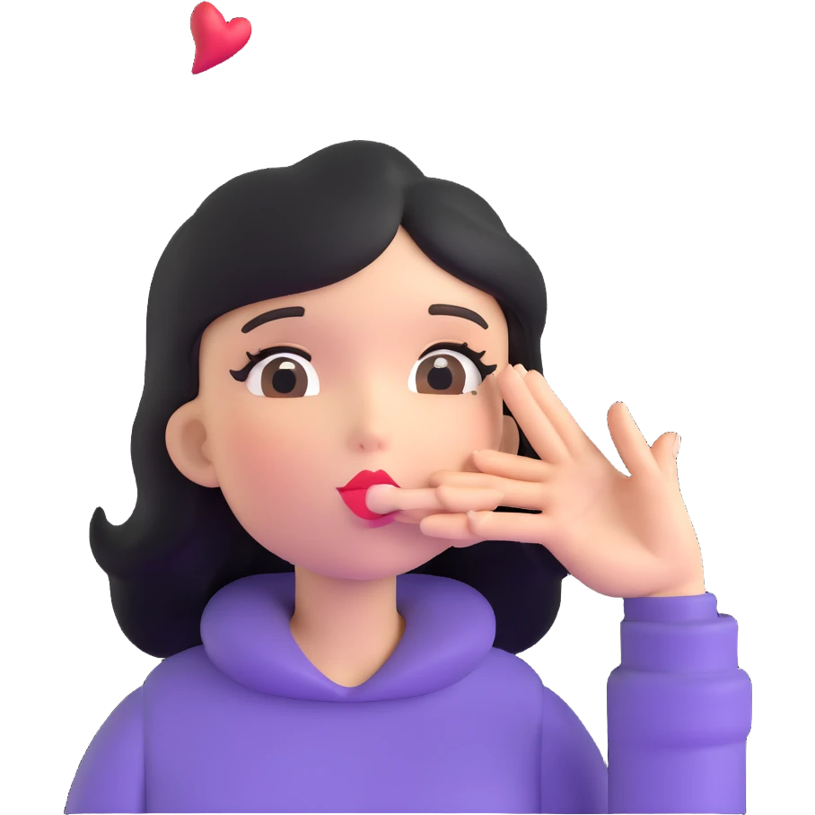coquette blowing a kiss emoji
