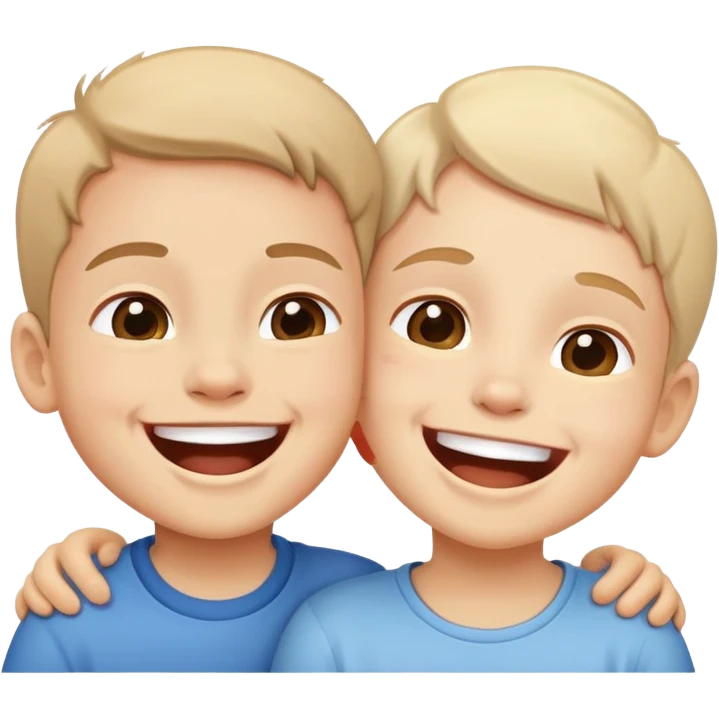 two children laughing together, happy and friendly emoji