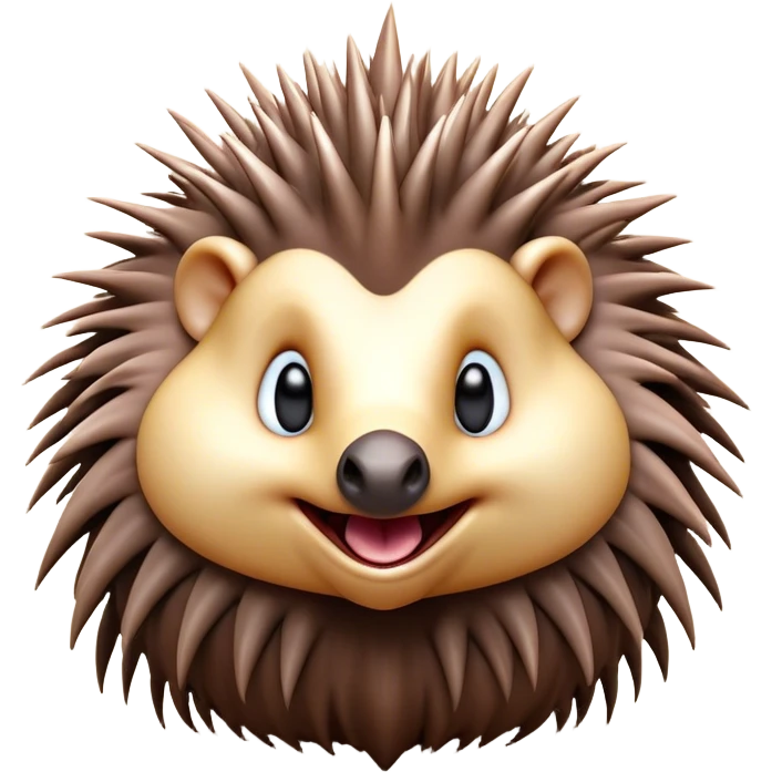 Cinematic Comical Echidna Portrait Emoji, Head tilted dramatically with an exaggeratedly amused expression, featuring a quirky, spiky fur with a scrunched-up face and wide, expressive eyes full of playful disbelief, Simplified yet hilariously expressive features, highly detailed, glowing with a slightly sassy glow, high shine, dramatic yet playful, stylized with an air of cheeky mischief, bright and endearing, soft glowing outline, capturing the essence of a spirited and over‐the‐top echidna, so meme‐worthy it feels like it could prick its way into internet fame instantly! emoji