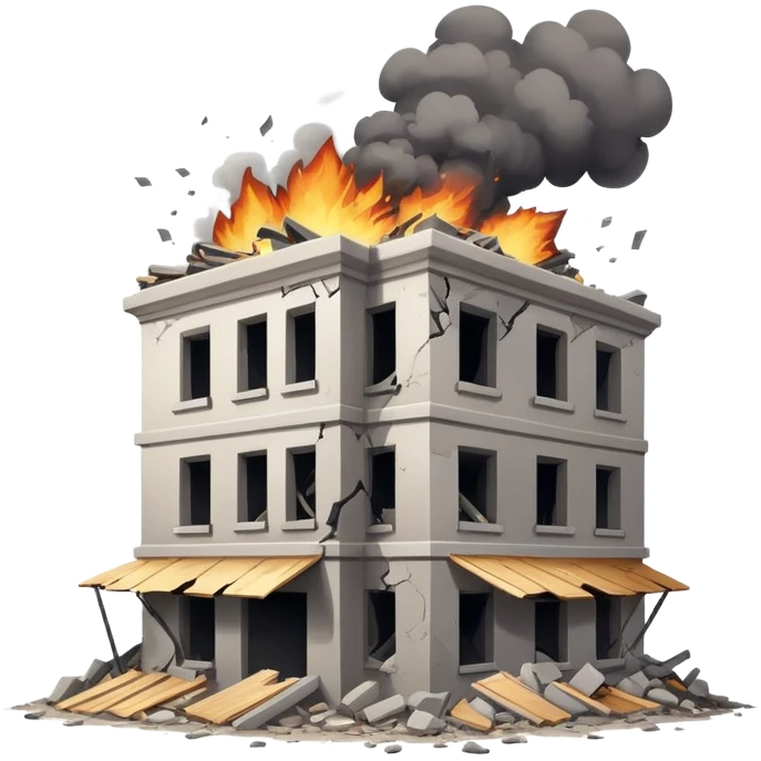 Building after massive explosion  emoji