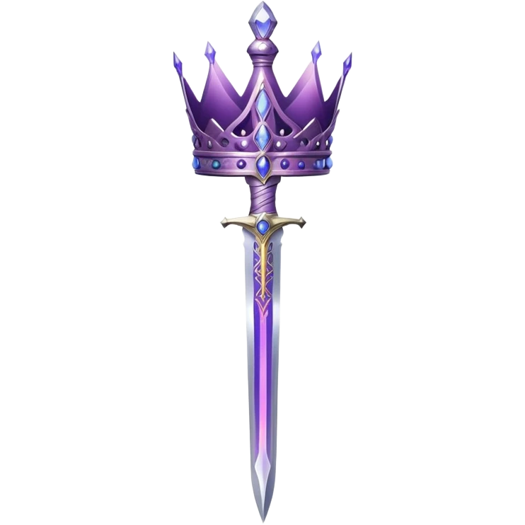 crown, purple aura, sword   emoji
