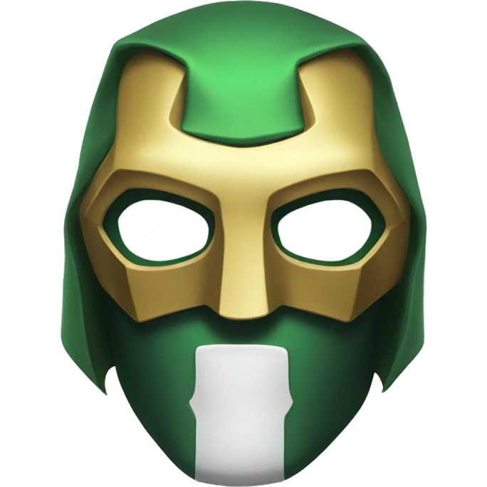 A golden mask that looks like Doctor Doom's mask emoji
