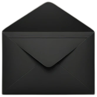 Black envelope with stamp emoji