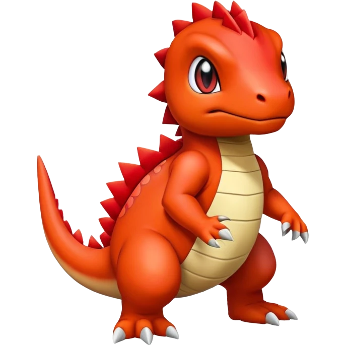 Cute Baby Charmeleon-Guilmon-Tyrunt-hybrid (full body) emoji