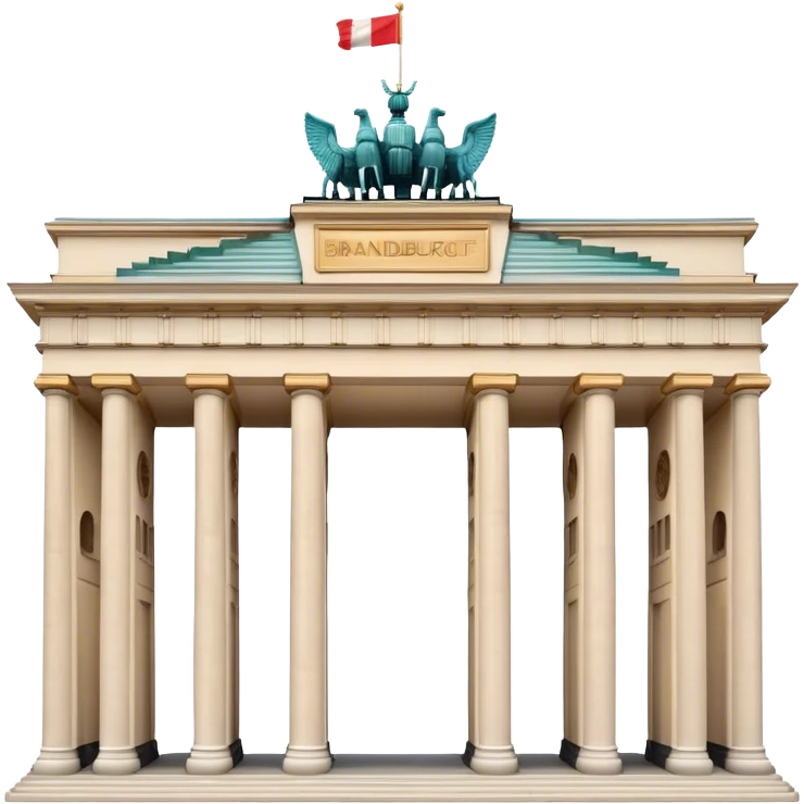 Cinematic Realistic Brandenburg Gate Landmark Emoji, depicted as the iconic neoclassical monument rendered with lifelike detail and dynamic, historic lighting. emoji