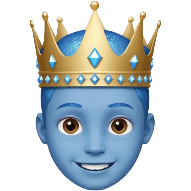 blue Boy glitter crown smile emoji