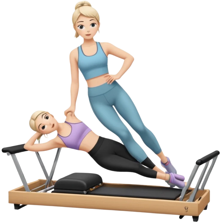 a girl on the reform is doing Pilates emoji