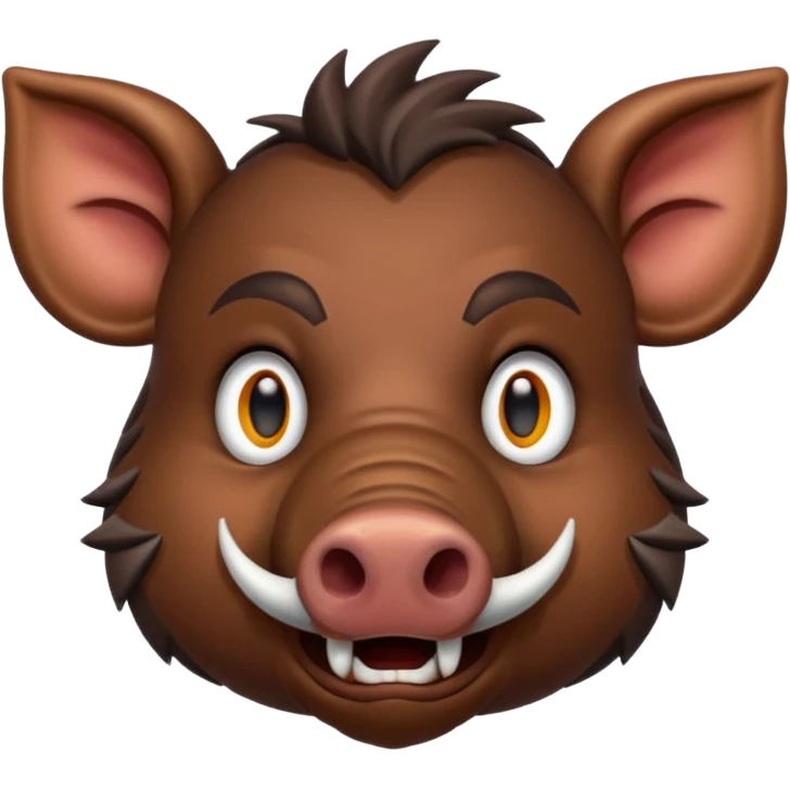 Wild boar face with long tusks emoji realistic emoji