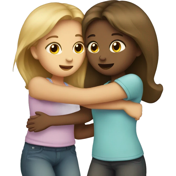 two girls hugging  emoji