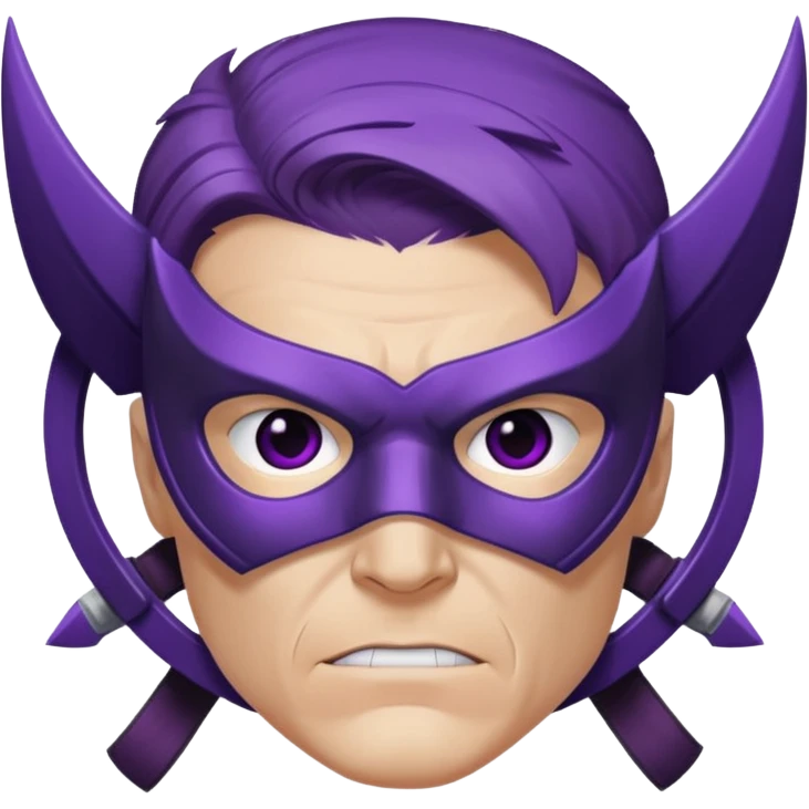 hawkeye marvel superhero with iconic purple mask headshot emoji