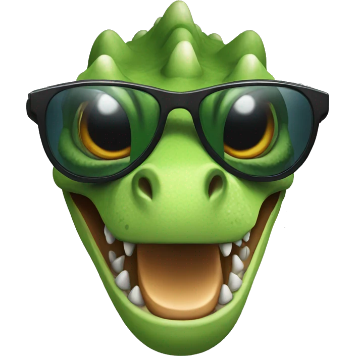 A dinosaur with sunglasses emoji