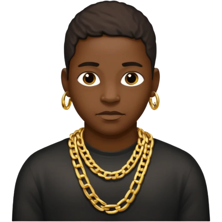 black rapper with a chain saying nigger emoji