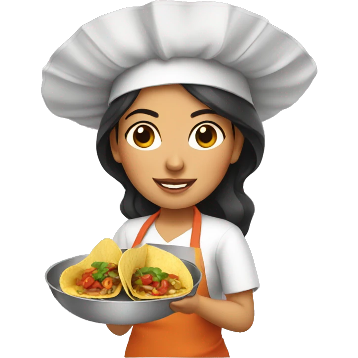 Mexican woman cooking tacos emoji