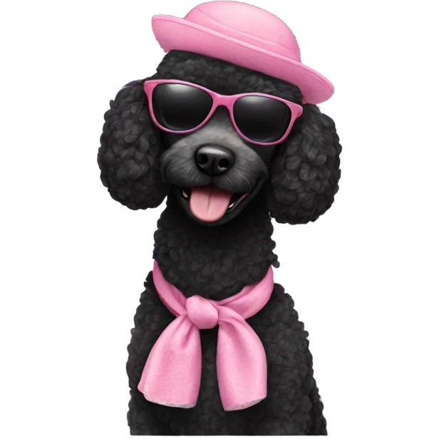 Black poodle wearing sunglasses emoji