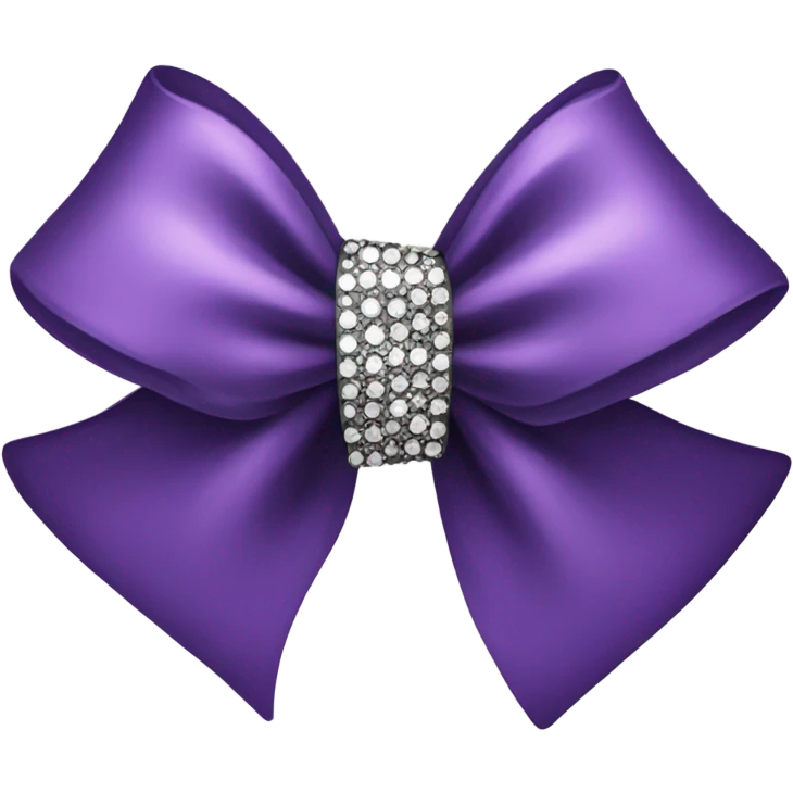 Purple whit black bow with rhinestones emoji