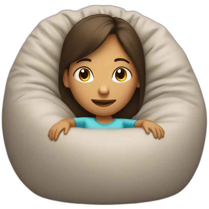 relaxed girl in a bean bag chair resting emoji