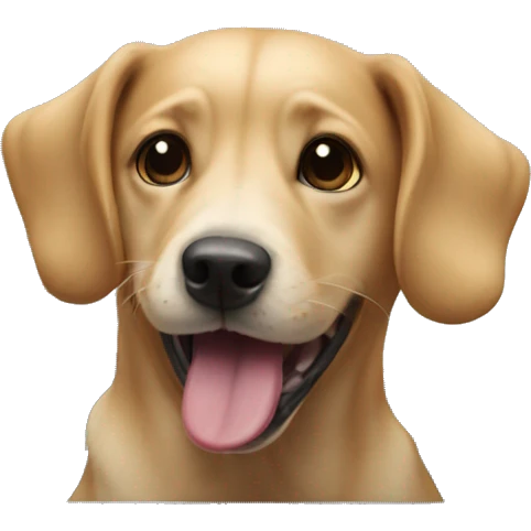 dog with tongue out in car emoji