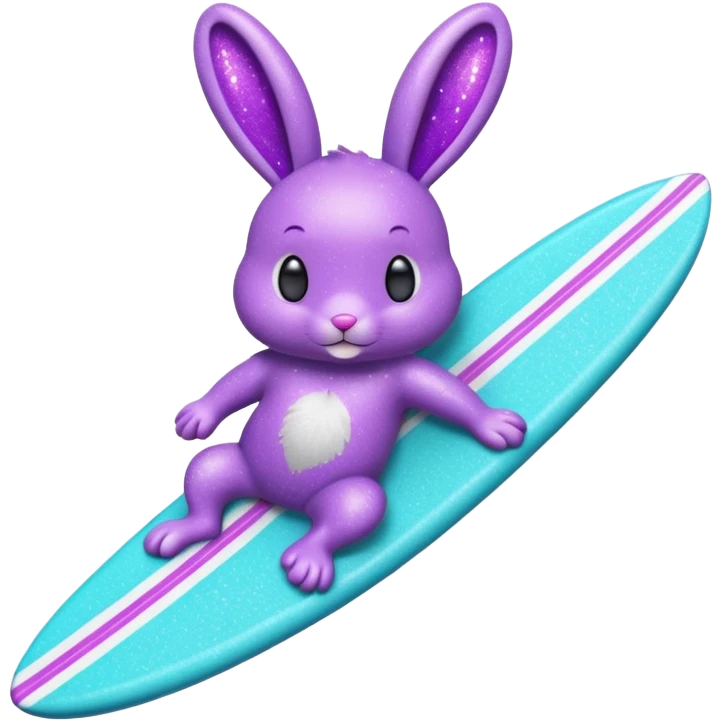 glitter purple cian bunny surf emoji