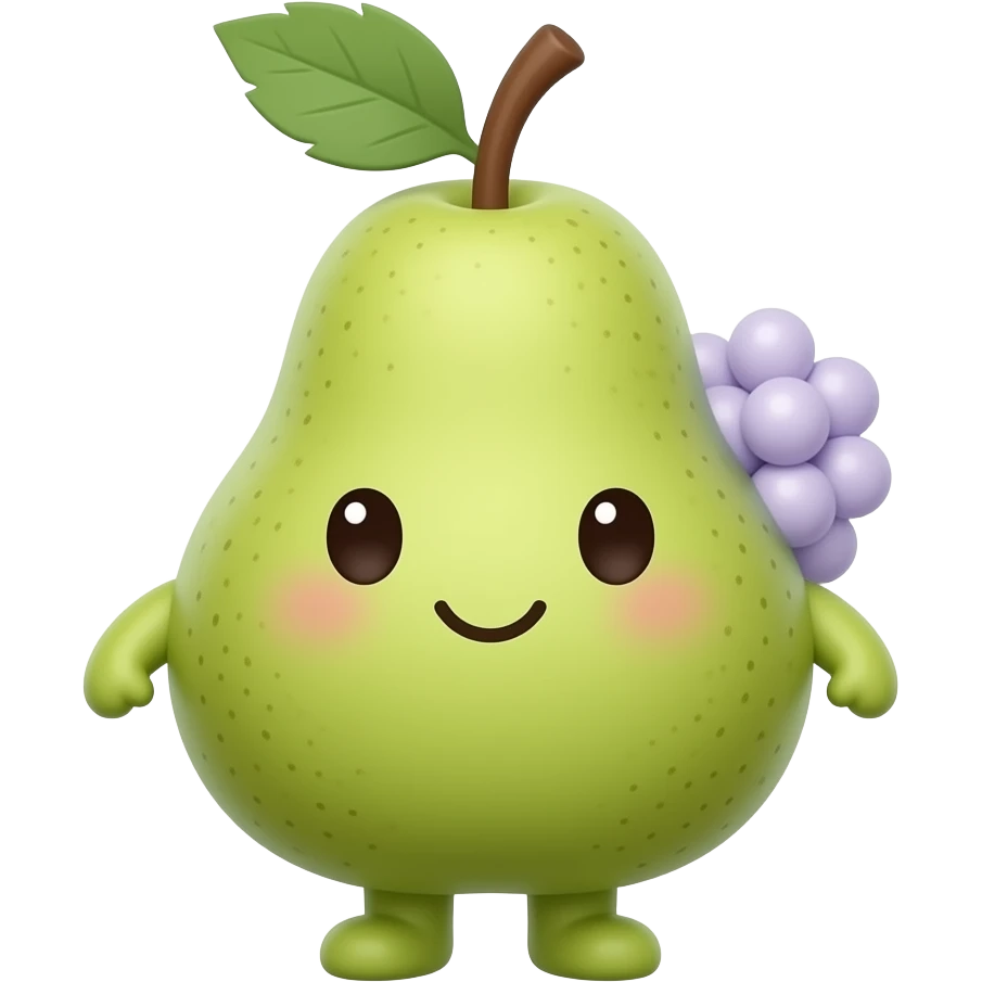 Grape has been friendly whit a kawaii pear emoji