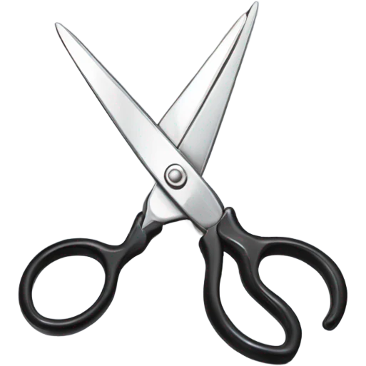 Detailed scissors, glossy handle and shiny blade emoji