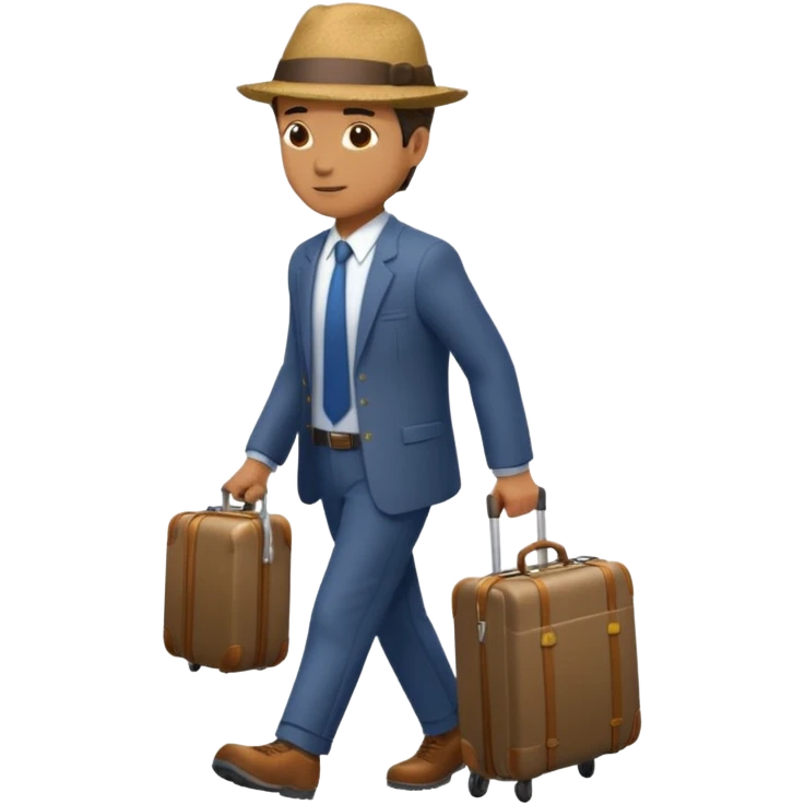 a man walking to leave, bring suitcase emoji