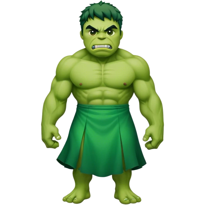 Hulk wearing a dress emoji