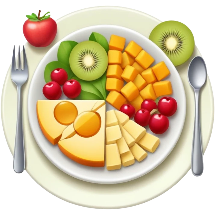 colorful balanced meal with nutrients for vitality and energy emoji