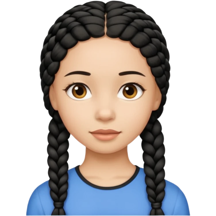 Girl with simple black braid  emoji