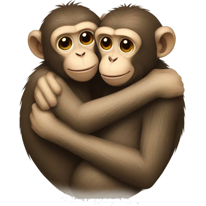 monkeys-hug-each-other emoji