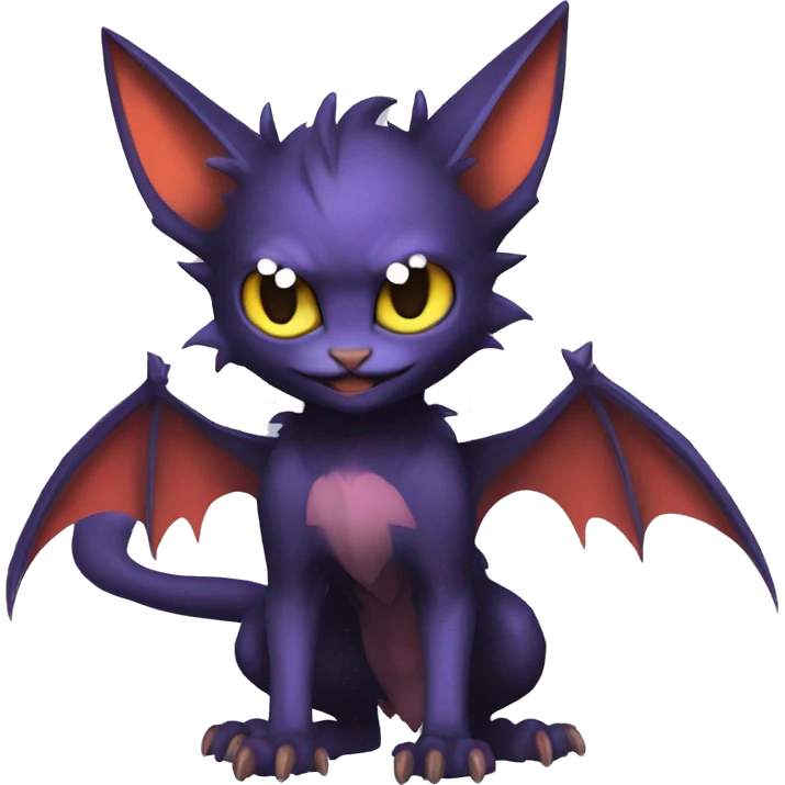 Cool Cute Edgy Bat-Cat-Noivern-Noibat-Litten-Pokémon-Fakémon-hybrid emoji