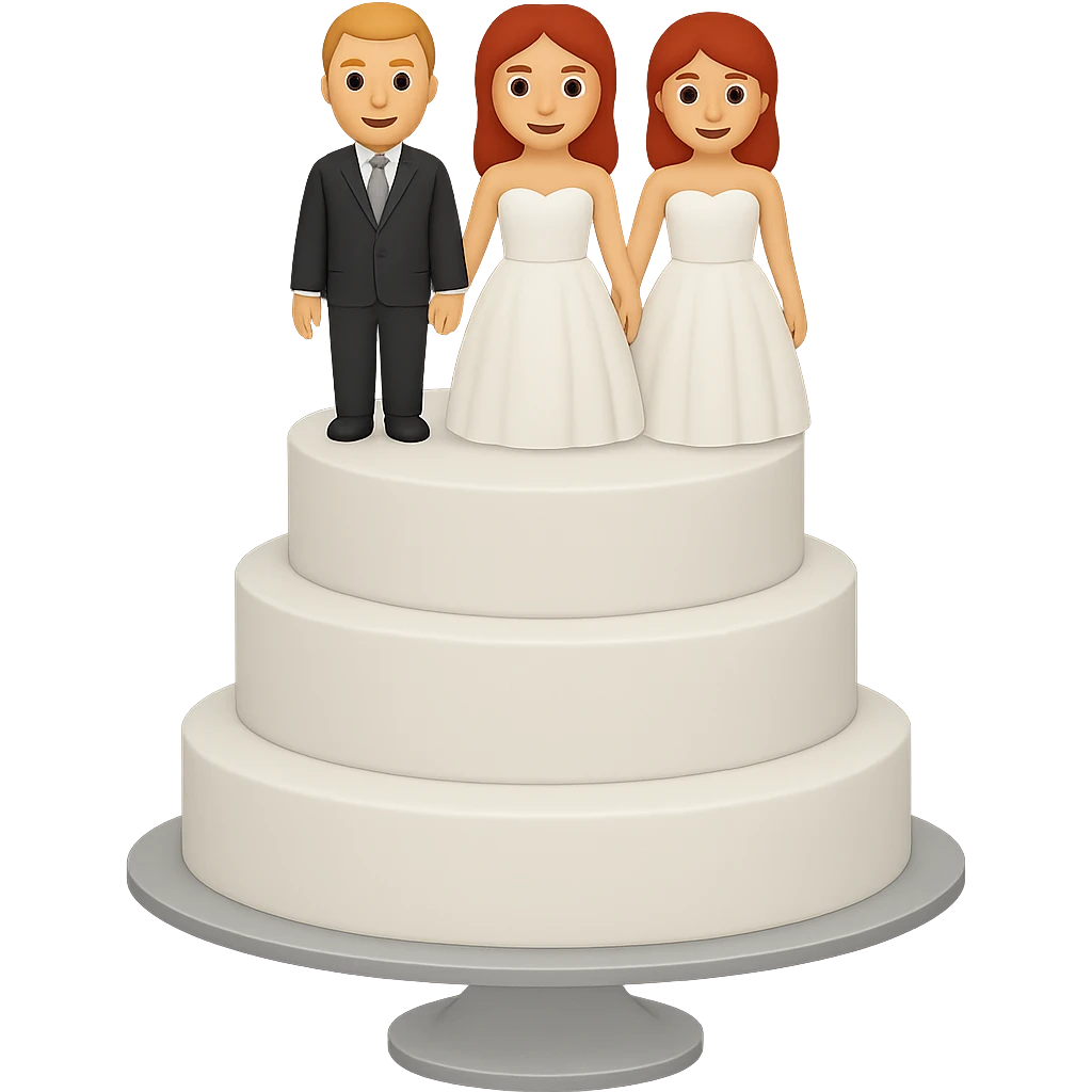 Remove gold accents from the red wedding cake with bride and groom toppers. Keep the background transparent. The original style is emoji style, so maintain a simple and concise emoji-like appearance. emoji