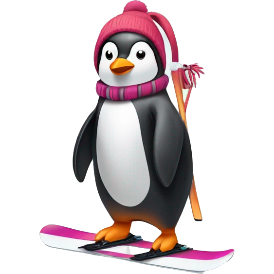 Penguin that’s skiing emoji