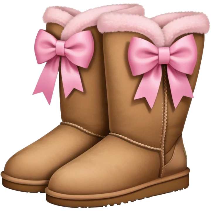 Uggs with a pink bow on the back emoji