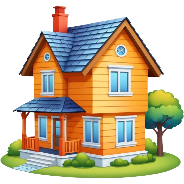 Cartoonish home with white border emoji