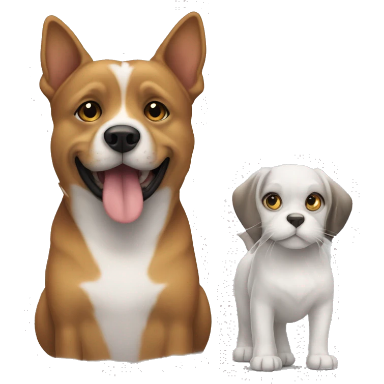 Chien avec un chat emoji