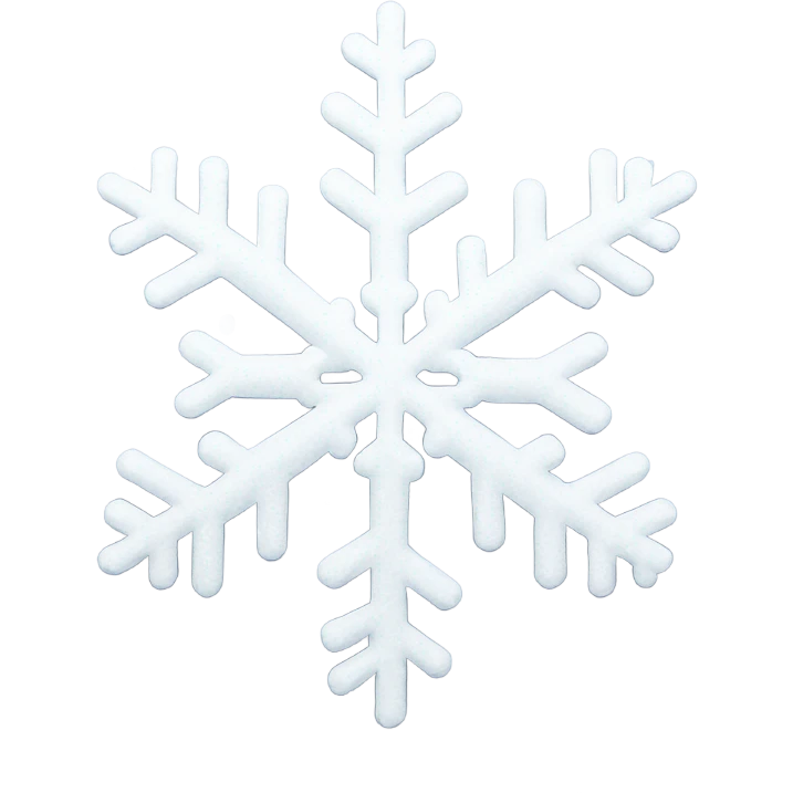 A white, sparkling snowflake. emoji