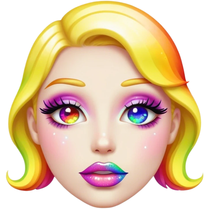 rainbow sparkle lips emoji