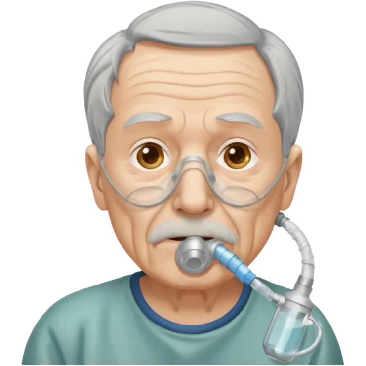 old man with simple emergency oxygen mask  emoji