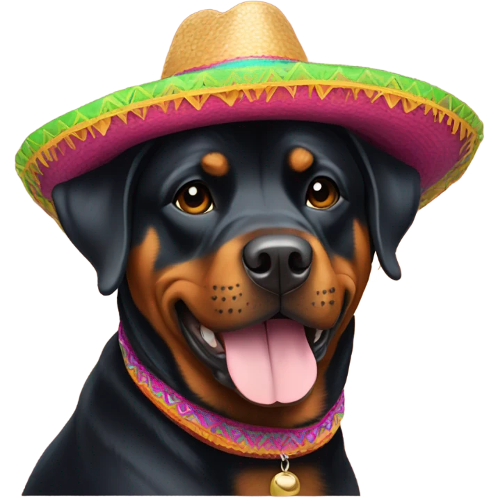 Rottweiler with sombrero emoji