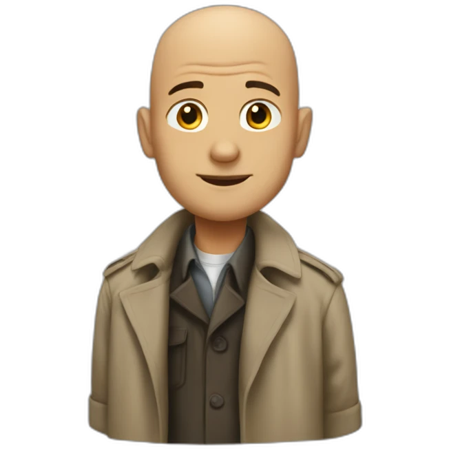 bald man in trenchcoat emoji