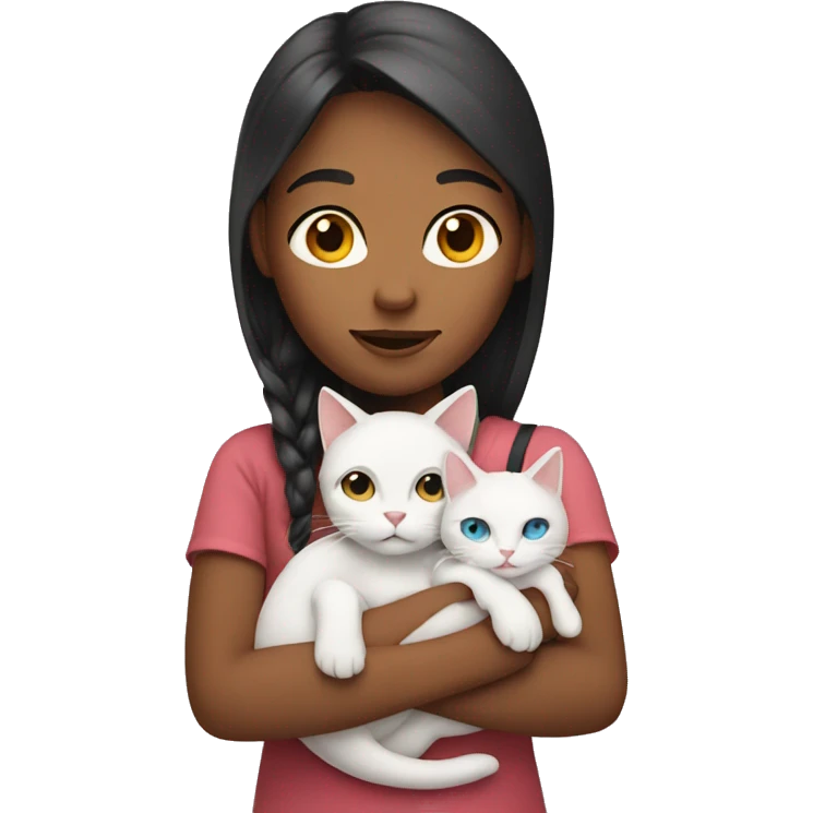 girl holding a cat emoji